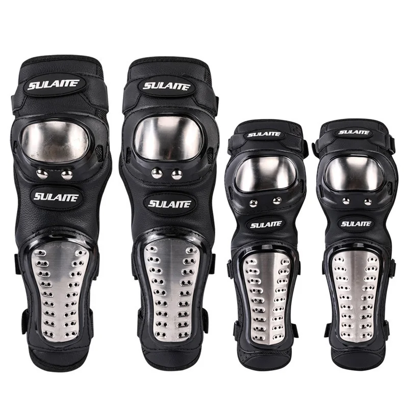 Motorcycle Gear Bundle - 4 개/대 오토바이 Kneepad 스테인레스 스틸