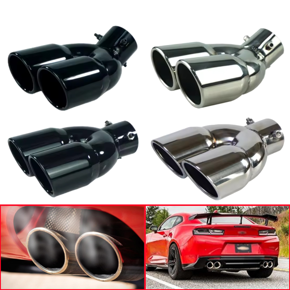 유니버설 63mm 자동차 입구 더블 배럴 후면 배기 팁 - Exhaust Wrap Titanium 리뷰 및 가격